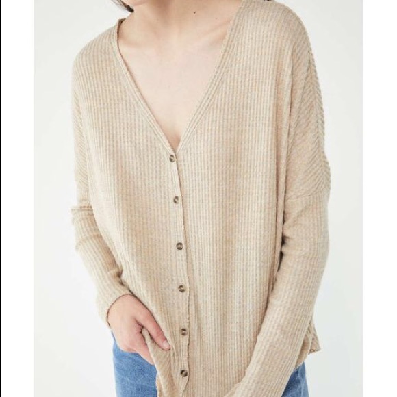Urban Outfitters Sweaters - UO Out From Under Oversized Waffle Button-Front